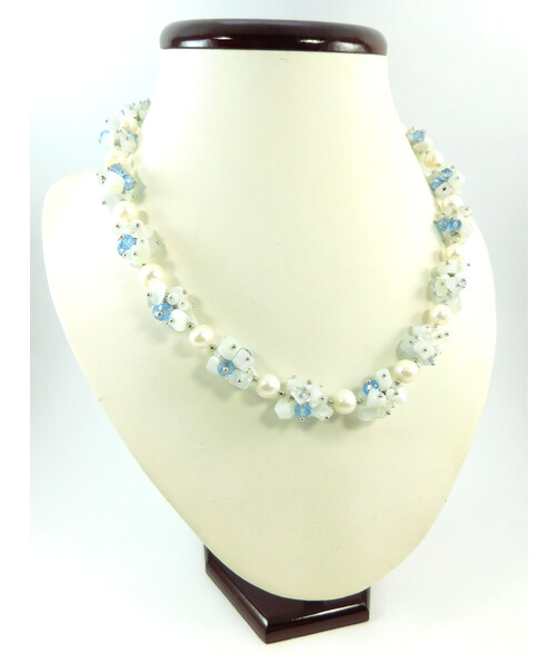 Exclusive necklace "Blue Dew" Pearls ("Colors" Collection)