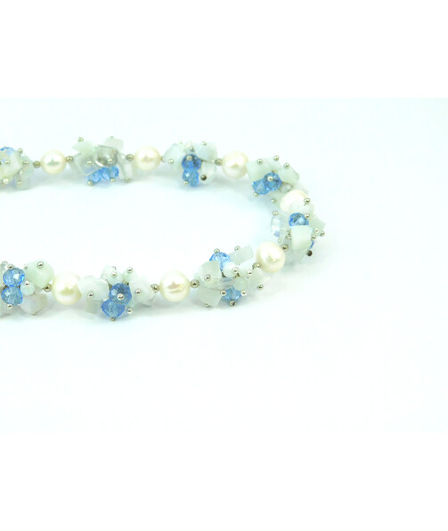 Exclusive necklace "Blue Dew" Pearls ("Colors" Collection)