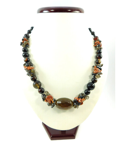 Exclusive necklace "Bronx" Carnelian ("Colors" Collection)