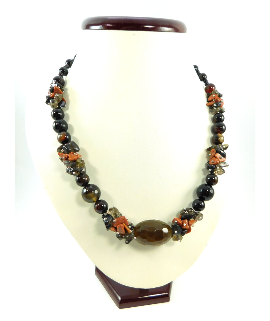 Exclusive necklace "Bronx" Carnelian ("Colors" Collection)