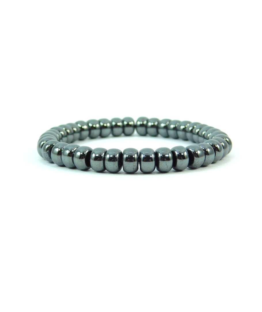 Hematite rondel bracelet smooth