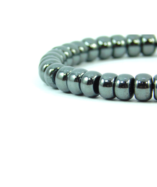 Hematite rondel bracelet smooth