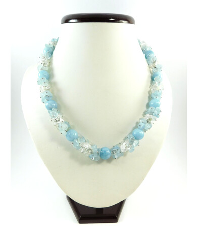 Exclusive necklace "Frost Frost" Aquamarine