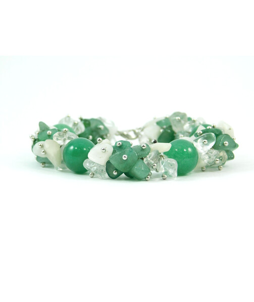 Exclusive bracelet "Early snowdrop" Jade