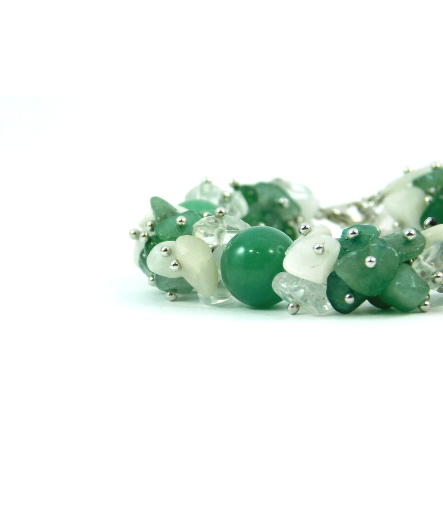 Exclusive bracelet "Early snowdrop" Jade