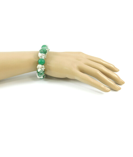 Exclusive bracelet "Early snowdrop" Jade