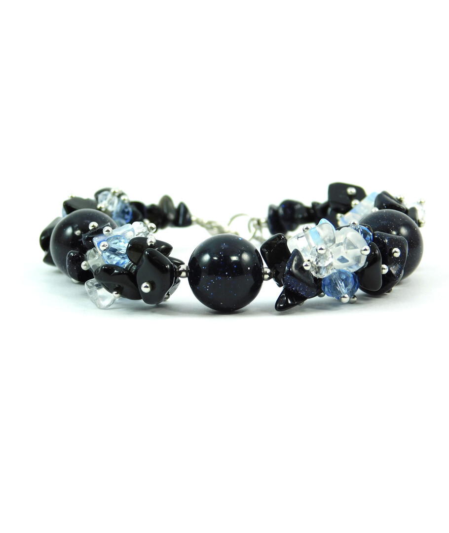 Exclusive bracelet "Winter Night", Aventurine, Moonstone