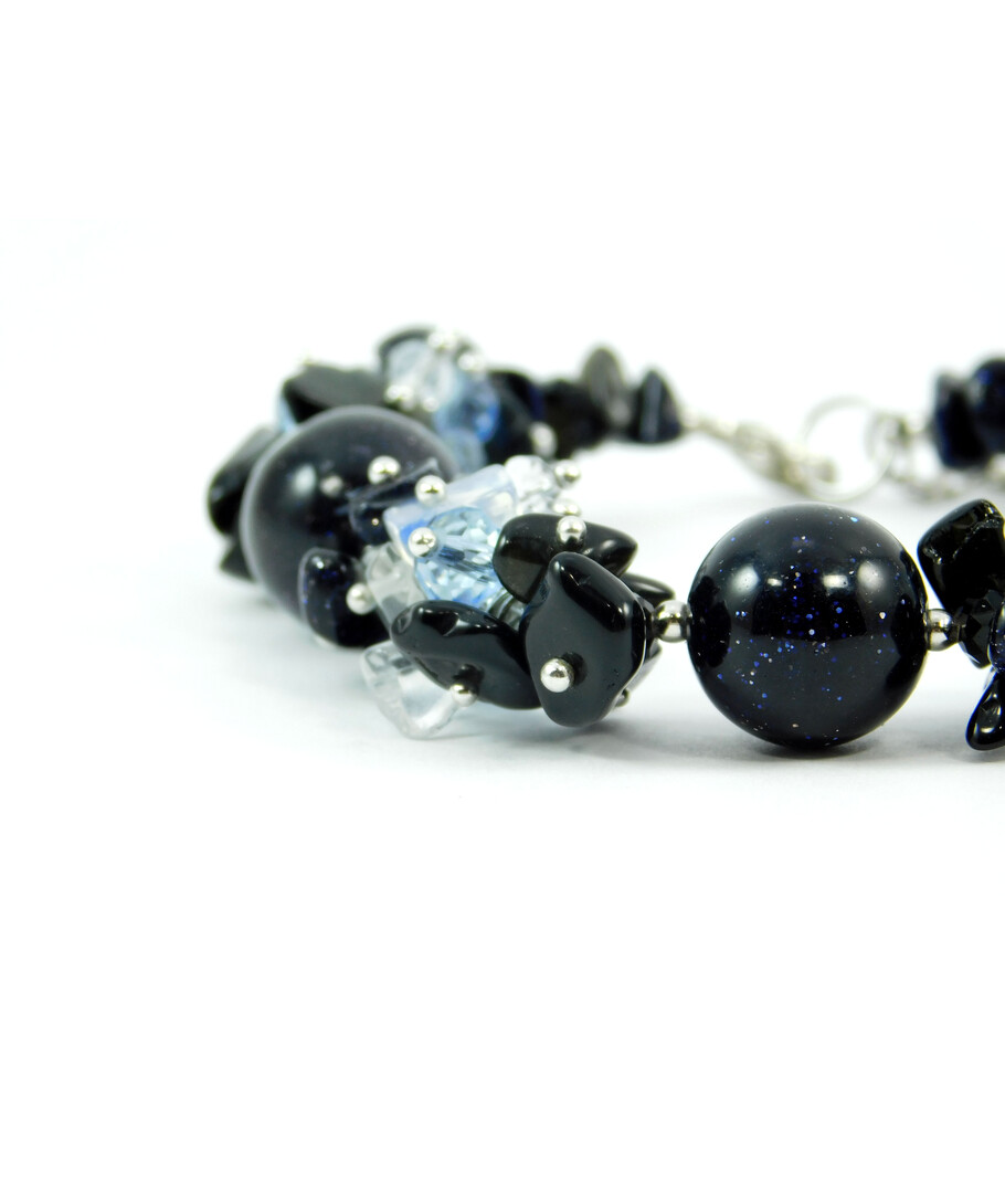 Exclusive bracelet "Winter Night", Aventurine, Moonstone