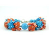 Exclusive bracelet &quot;Cornflower Field&quot; Turquoise, Coral