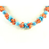 Exclusive necklace &quot;Cornflower Field&quot; Turquoise, Coral (&quot;Colors&quot; Collection)