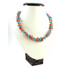 Exclusive necklace &quot;Cornflower Field&quot; Turquoise, Coral (&quot;Colors&quot; Collection)