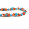 Exclusive necklace &quot;Cornflower Field&quot; Turquoise, Coral (&quot;Colors&quot; Collection)