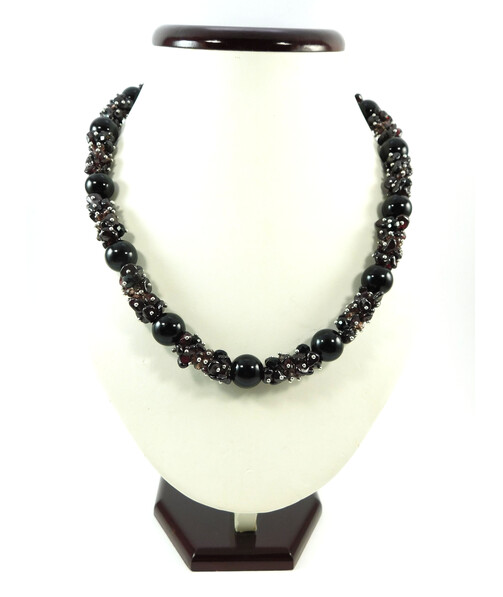 Exclusive necklace "Carpathian Night" Agate ("Colors" Collection)