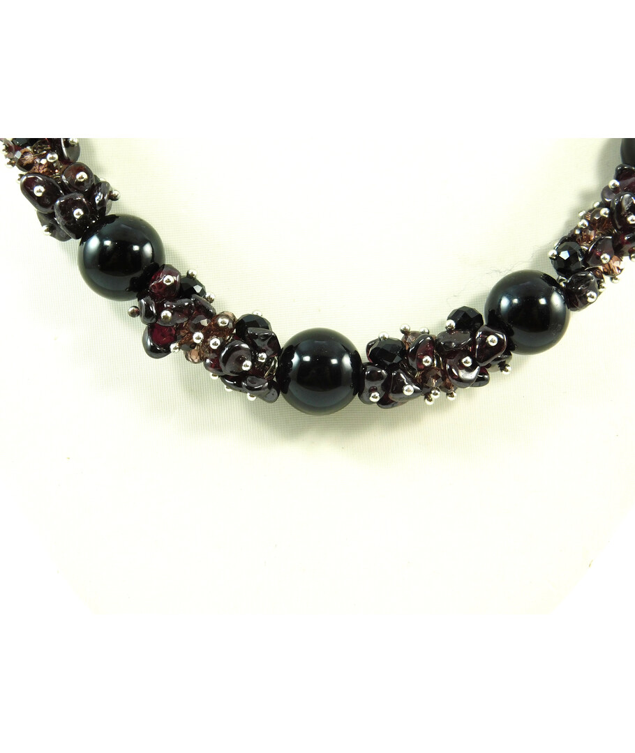 Exclusive necklace "Carpathian Night" Agate ("Colors" Collection)