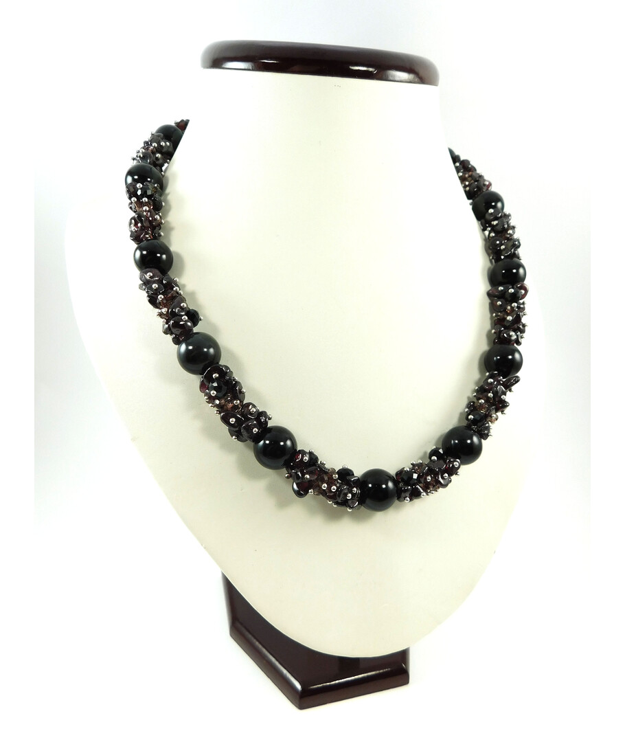 Exclusive necklace "Carpathian Night" Agate ("Colors" Collection)