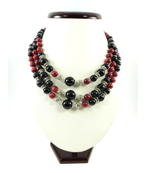 Exclusive necklace "Katra" Agate, Coral ("Ethnica" Collection)