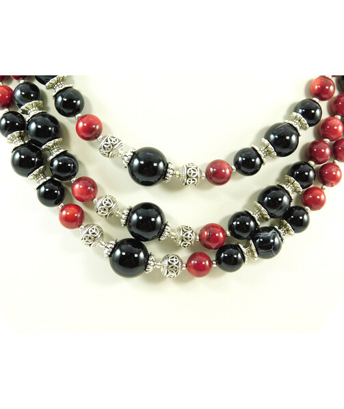 Exclusive necklace "Katra" Agate, Coral ("Ethnica" Collection)