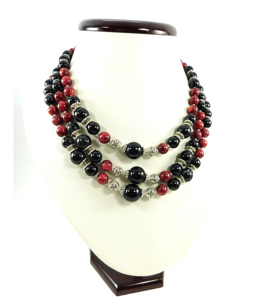 Exclusive necklace "Katra" Agate, Coral ("Ethnica" Collection)