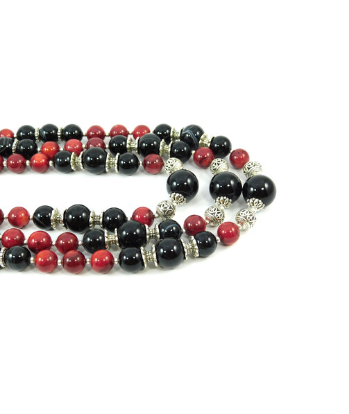 Exclusive necklace "Katra" Agate, Coral ("Ethnica" Collection)