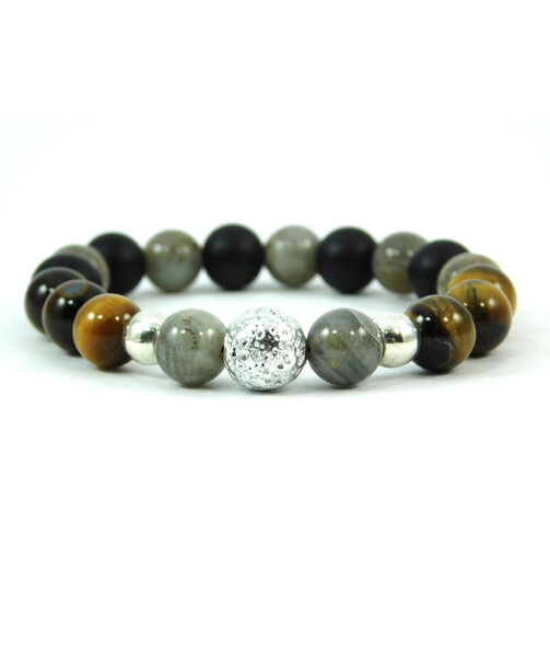 Exclusive bracelet Labrador, Tiger's eye, Shungite