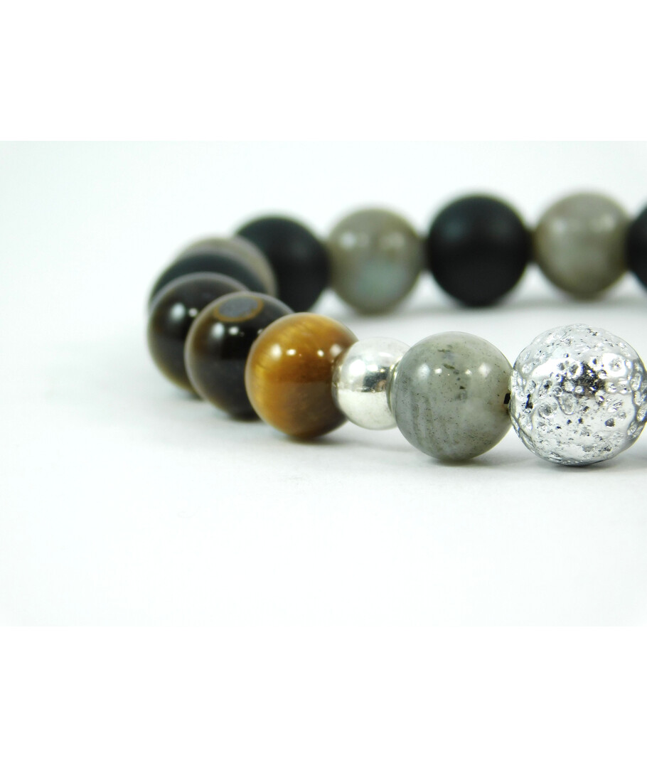 Exclusive bracelet Labrador, Tiger's eye, Shungite