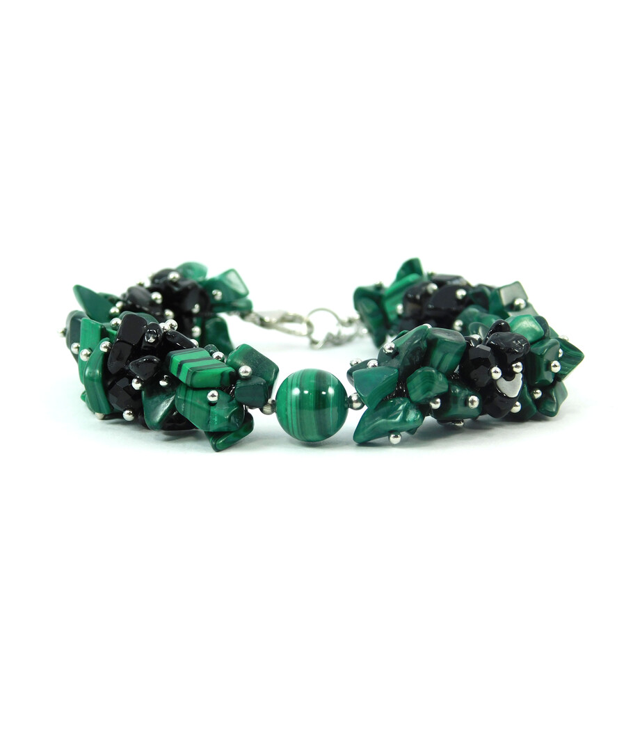 Exclusive bracelet "Green glade" malachite