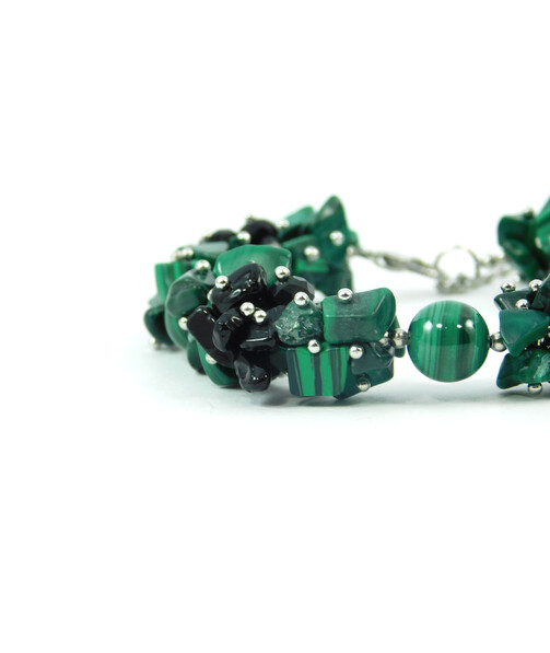 Exclusive bracelet "Green glade" malachite