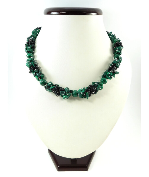 Exclusive Malachite "Green Meadow" necklace ("Colors" Collection)