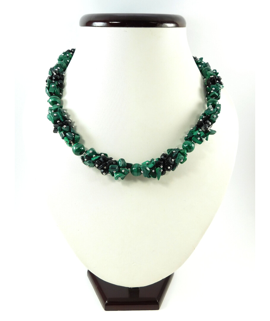 Exclusive Malachite "Green Meadow" necklace ("Colors" Collection)