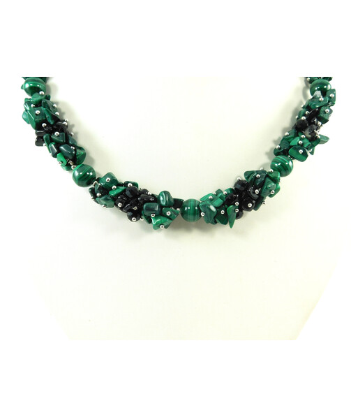 Exclusive Malachite "Green Meadow" necklace ("Colors" Collection)