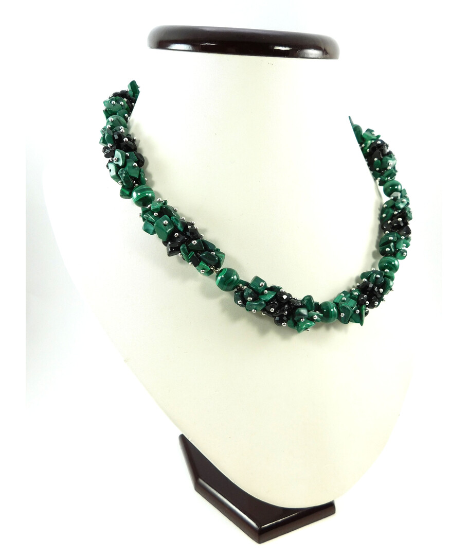 Exclusive Malachite "Green Meadow" necklace ("Colors" Collection)