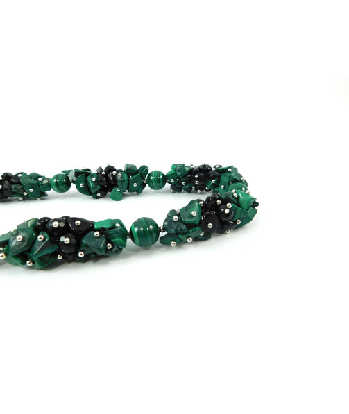 Exclusive Malachite "Green Meadow" necklace ("Colors" Collection)