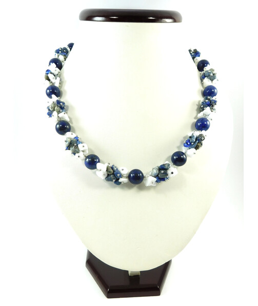 Exclusive necklace "Azure river" lapis lazuli ("Colors" collection)