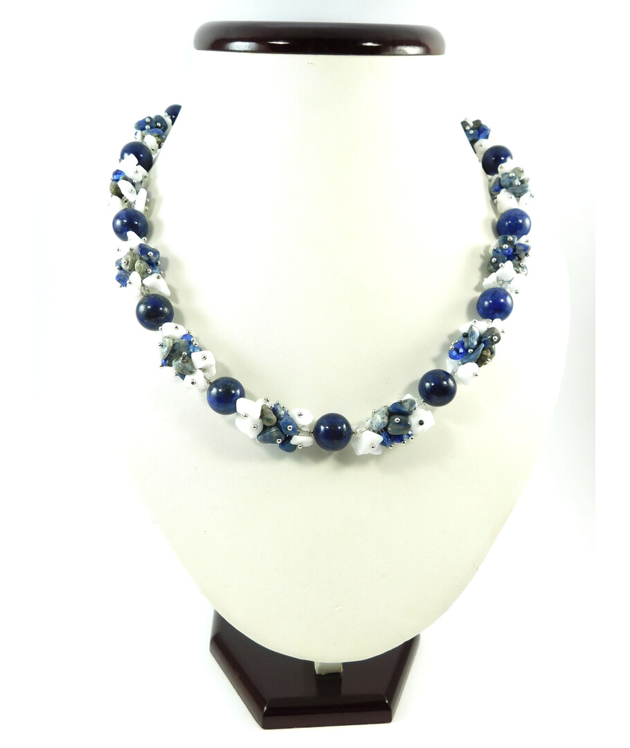 Exclusive necklace "Azure river" lapis lazuli ("Colors" collection)