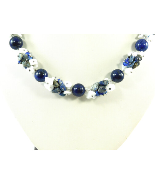 Exclusive necklace "Azure river" lapis lazuli ("Colors" collection)