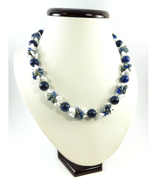 Exclusive necklace "Azure river" lapis lazuli ("Colors" collection)