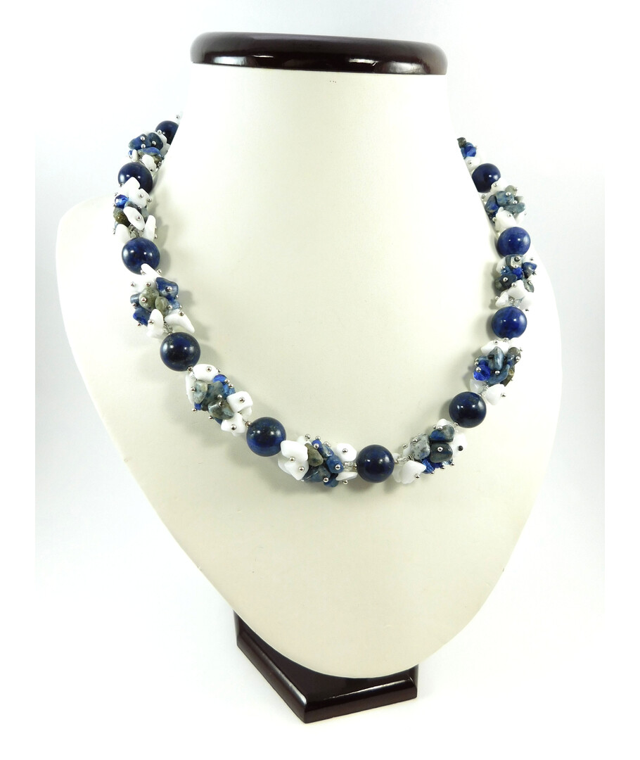 Exclusive necklace "Azure river" lapis lazuli ("Colors" collection)