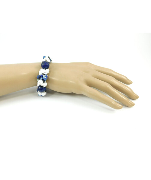 Exclusive bracelet "Azure River" Lapis lazuli, Agate