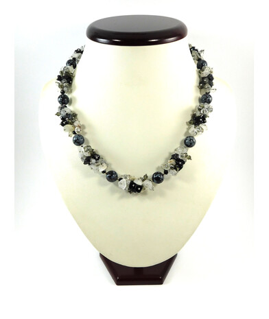 Exclusive necklace "Crystal Dream" Obsidian ("Colors" Collection)