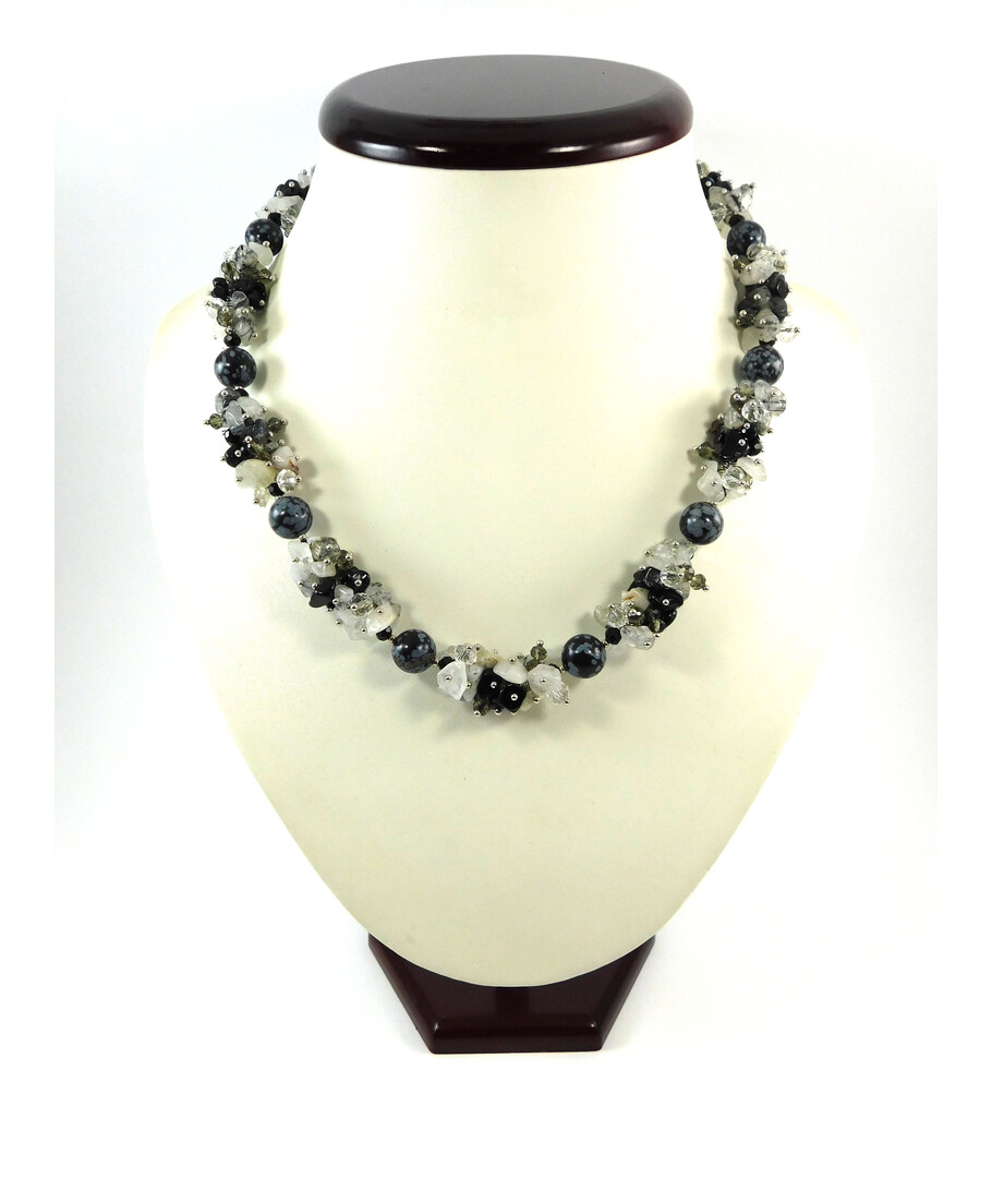 Exclusive necklace "Crystal Dream" Obsidian ("Colors" Collection)