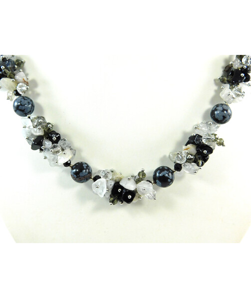 Exclusive necklace "Crystal Dream" Obsidian ("Colors" Collection)