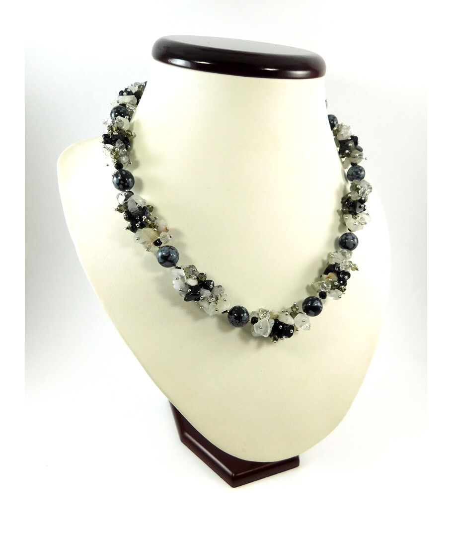 Exclusive necklace "Crystal Dream" Obsidian ("Colors" Collection)