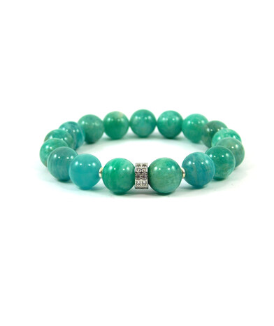 Exclusive Amazonite bracelet, silver insert