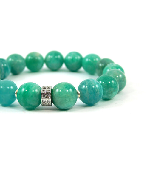 Exclusive Amazonite bracelet, silver insert