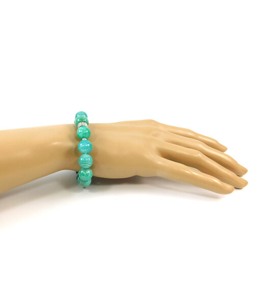 Exclusive Amazonite bracelet, silver insert