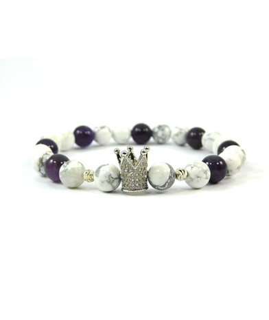 Exclusive Kaholong bracelet, Amethyst, silver inserts