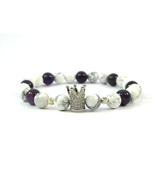 Exclusive Kaholong bracelet, Amethyst, silver inserts