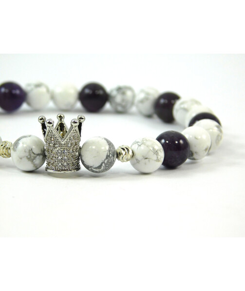 Exclusive Kaholong bracelet, Amethyst, silver inserts