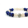 Exclusive lapis lazuli bracelet, rose quartz face, silver insert