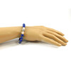 Exclusive lapis lazuli bracelet, rose quartz face, silver insert